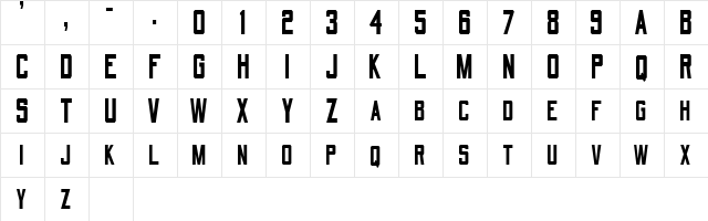 QuarterbackCondensed Regular font glyphpreview