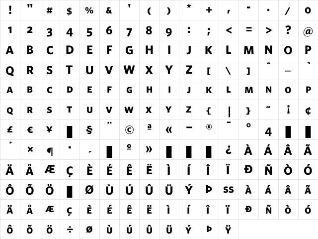 Whitney BoldSC font glyphpreview