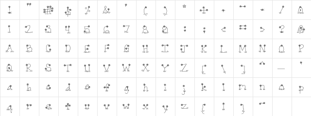 Scrap Flower Regular font glyphpreview