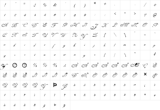 Celeste Normal font glyphpreview