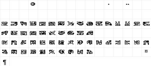 ST Bajoran Ideogram Regular font glyphpreview