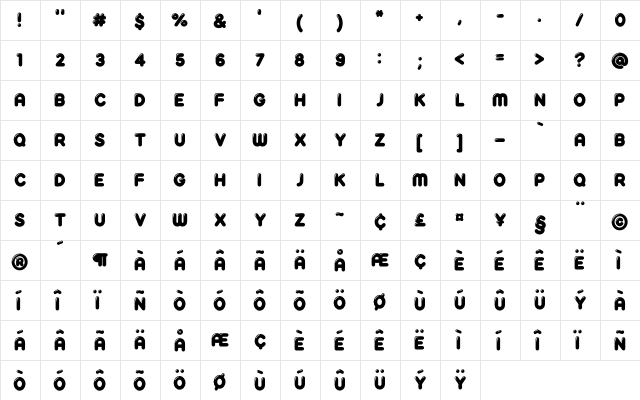 Reglisse Fill font glyphpreview