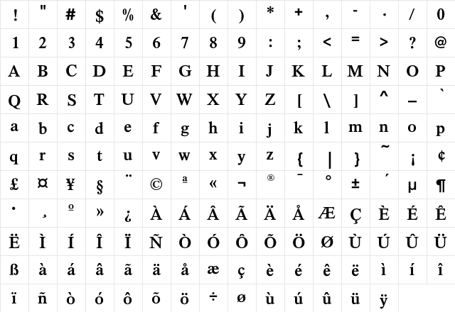 TimelessEF-Bold Regular font glyphpreview
