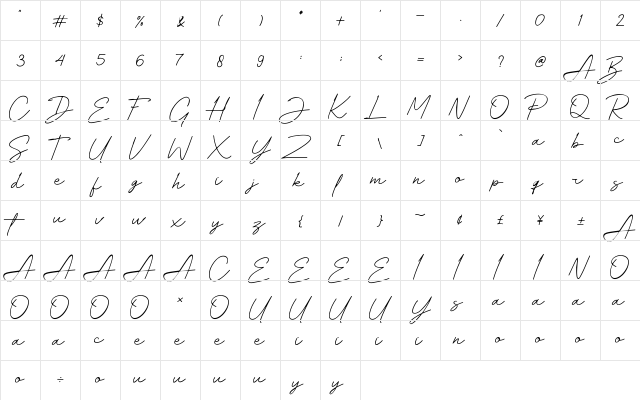 Velocity - DEMO Regular font glyphpreview