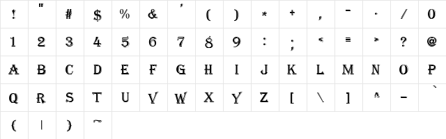 Albania Regular font glyphpreview