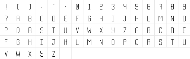 Skinny Headline Regular font glyphpreview