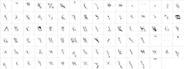 Angles 1 Regular font glyphpreview