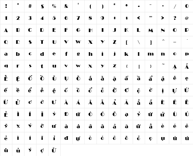 VI Bong Nuoc Normal font glyphpreview