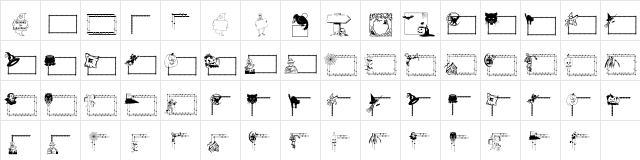 LCR Frightful Frames Regular font glyphpreview