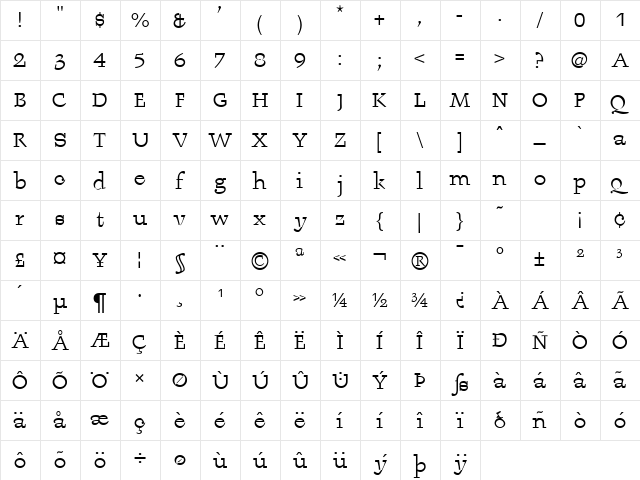BurgstaedtAntiqua LT Std Rg Regular font glyphpreview