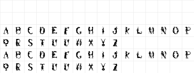 Human Kanuction Regular font glyphpreview