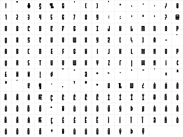 Peace & Houston Extra Bold Regular font glyphpreview