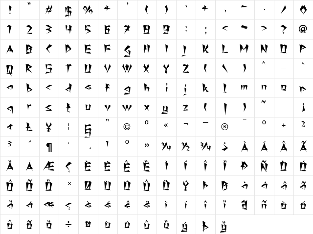 Notch Becker Normal font glyphpreview