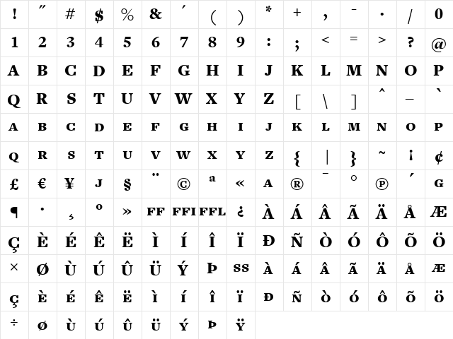 FreightText BlackSC font glyphpreview