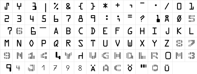 OCR A BQ Regular font glyphpreview