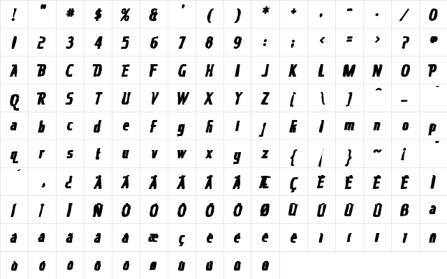 King Richard Ink Regular font glyphpreview