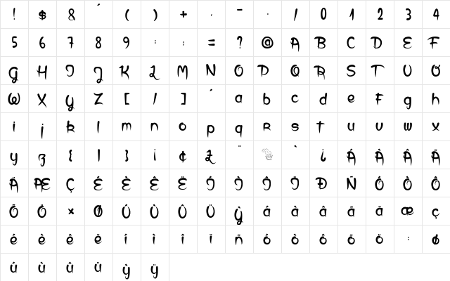 Dust & Blast Regular font glyphpreview