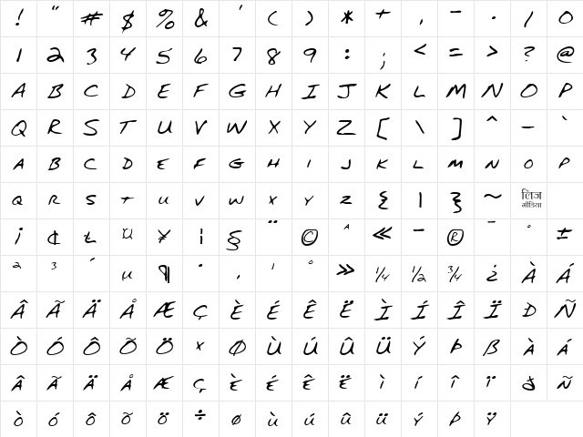LEHN082 Regular font glyphpreview