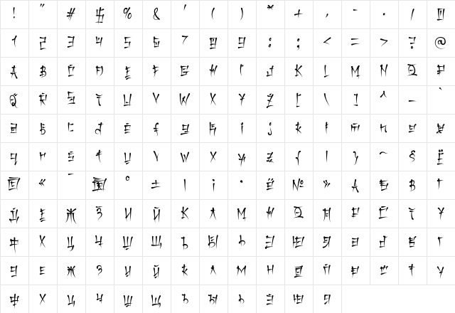 Keetano Katakana Roman font glyphpreview