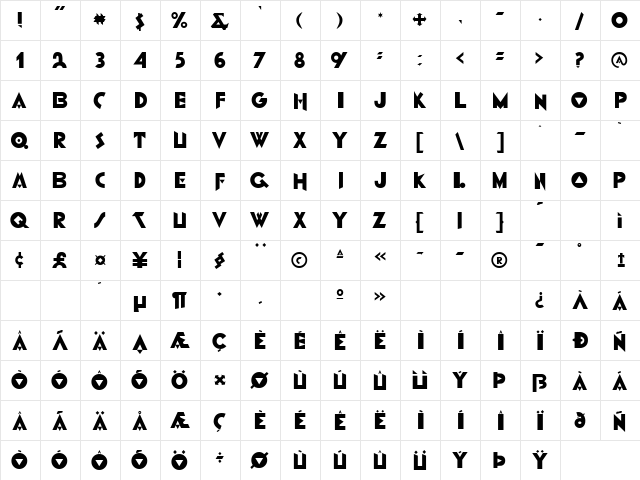 Futurismo Regular font glyphpreview