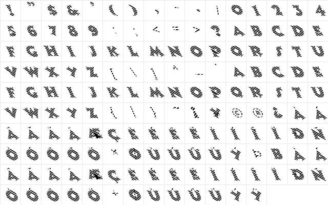 FZ JAZZY 13 STRIPED LEFTY Normal font glyphpreview