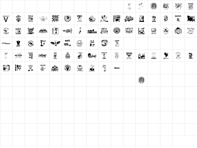 stencilpunks band logos 0001 Regular font glyphpreview