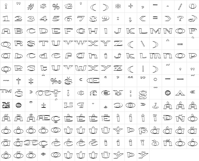 Extrano - Borde Regular font glyphpreview