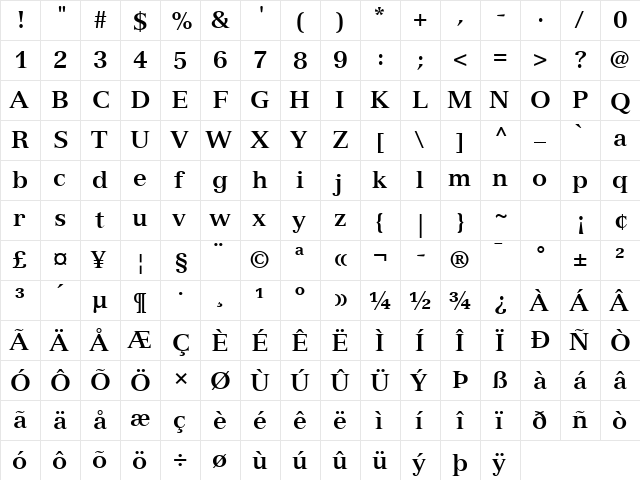 Versailles LT Com 75 Bold font glyphpreview