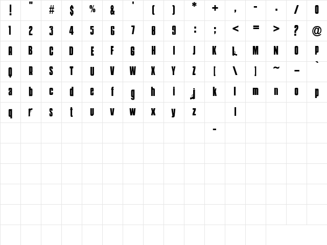 Mobsters Regular font glyphpreview