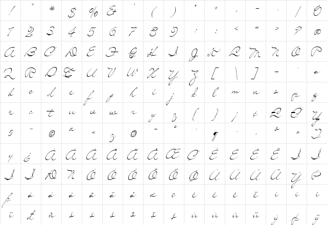 Mr Leopolde Regular font glyphpreview