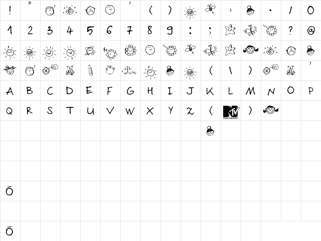 Sloneczko Regular font glyphpreview