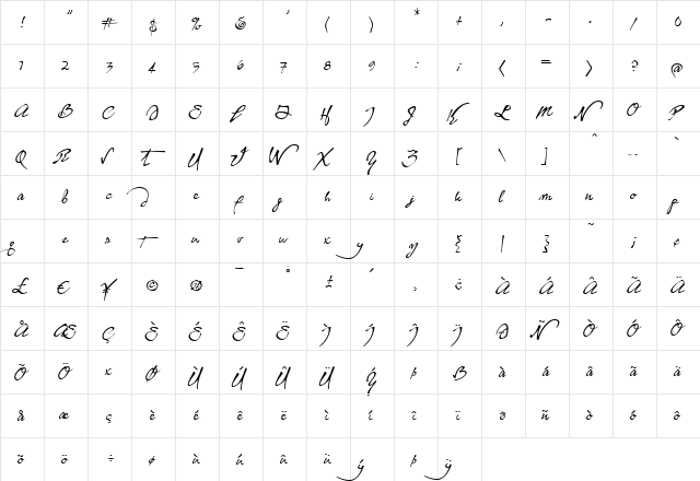 Yankee Ghosts BB Regular font glyphpreview