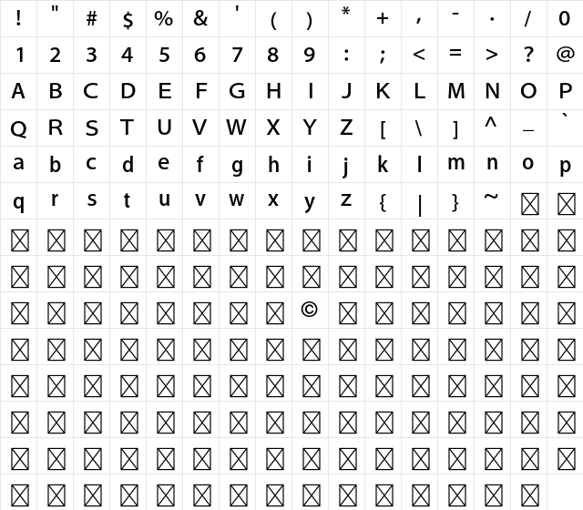 Munhwa Gothic Std B font glyphpreview