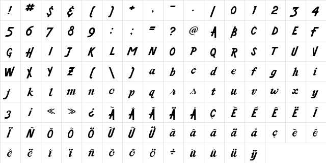 Huoncry-Plain Regular font glyphpreview