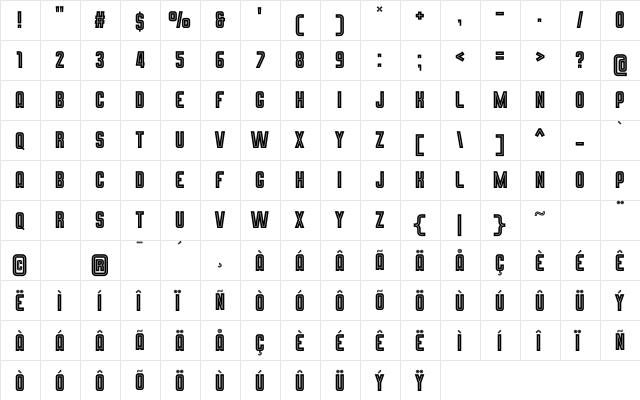 Alejo Line Regular font glyphpreview