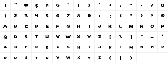 Quartermain Regular font glyphpreview