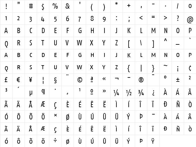 FagoCo Regular font glyphpreview