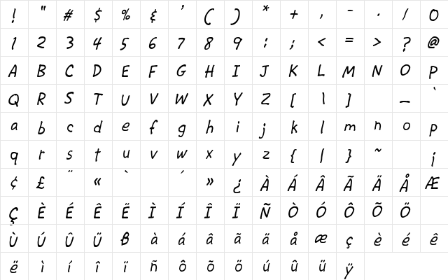 CAC Krazy Legs Regular font glyphpreview