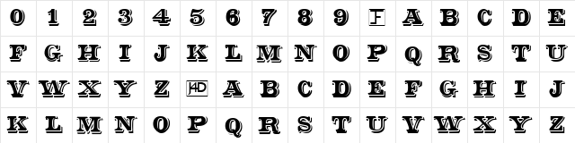 Shadowed Serif Normal font glyphpreview