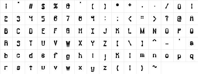 aliasthick Regular font glyphpreview