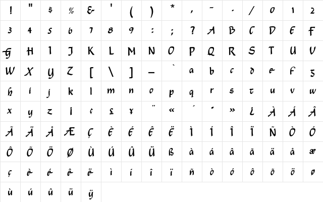 ShamrockEF-AlternateOne Regular font glyphpreview