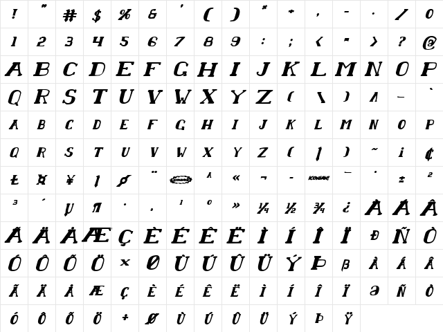 Chardin Doihle Bold Italic Bold Italic font glyphpreview