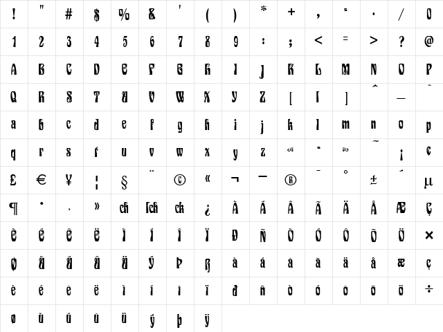 Siegfried Regular font glyphpreview