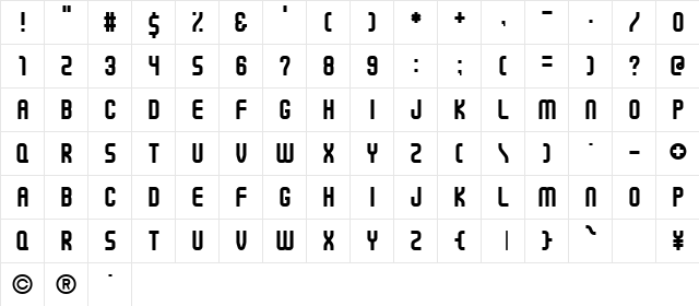 TekutekuAL Regular font glyphpreview