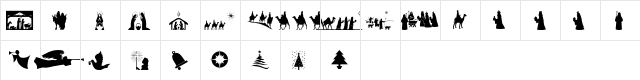SL Christmas Silhouettes Normal font glyphpreview