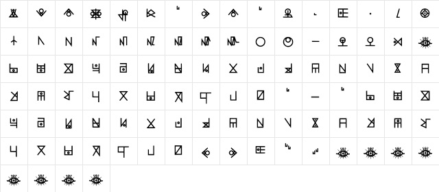 Yelekish Font Regular font glyphpreview
