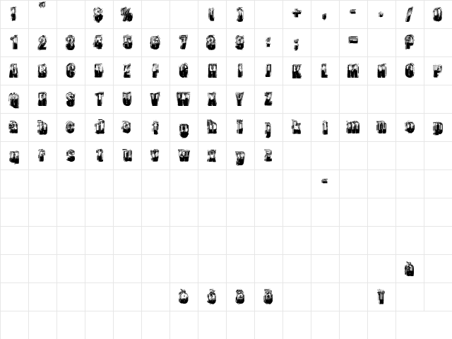 trop flou Regular font glyphpreview