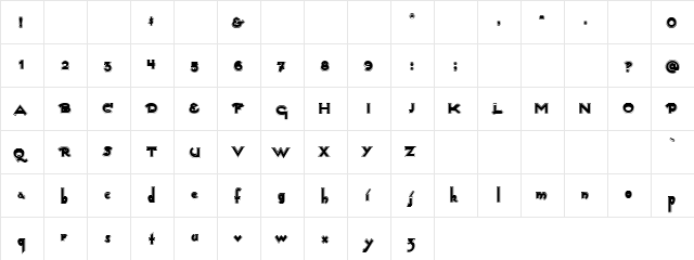 Tiny Shield Regular font glyphpreview