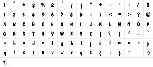 Firey Normal font glyphpreview