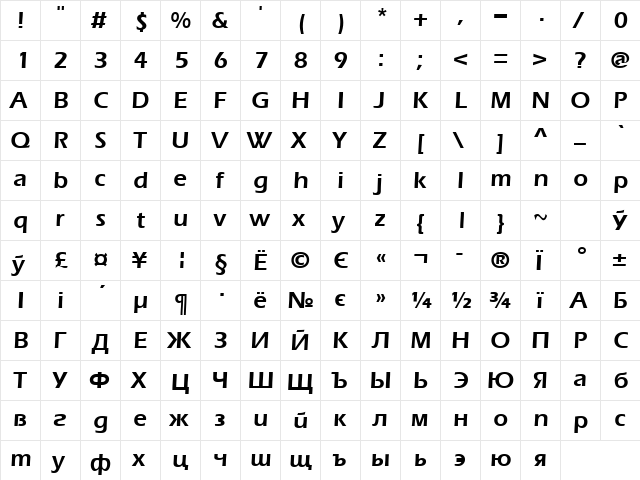 Everest-Demi Normal font glyphpreview